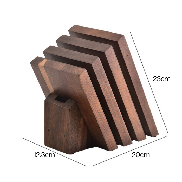 Compact Magnetic Acacia Wood Knife Holder