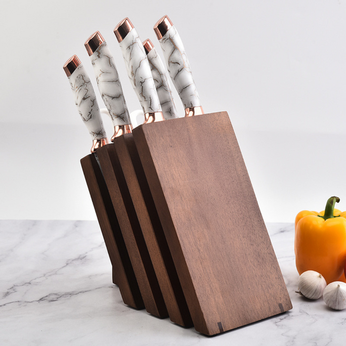 Compact Magnetic Acacia Wood Knife Holder