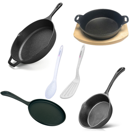 Cast Iron And Silicone Cooking Set