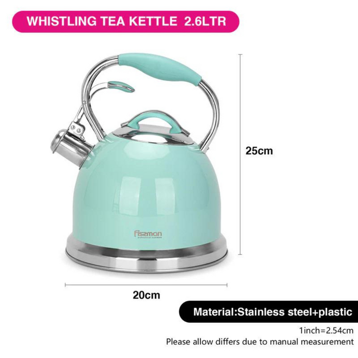 Whistling Tea Kettle Felicity Series 2.6L Stainless Steel - Aquamarine