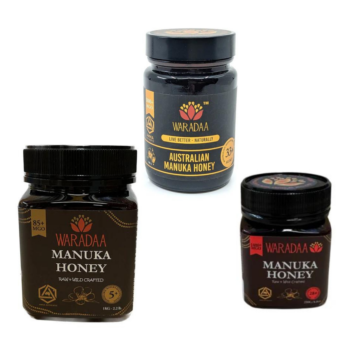 Waradaa - Australian Manuka Honey Triple Pack with Rare 1800 MGO ...