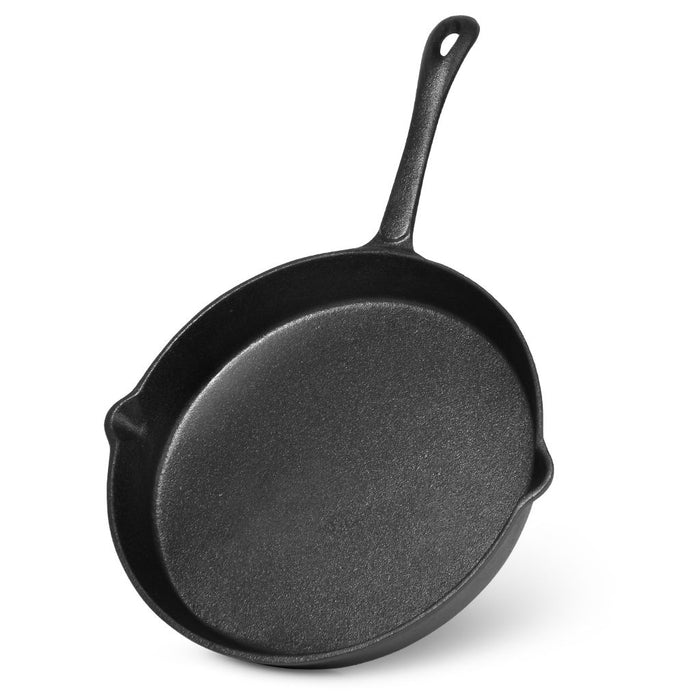 Cast Iron Non-Stick Frying Pan 25 x 4.6cm with Handle and Bonus Silicone Mats