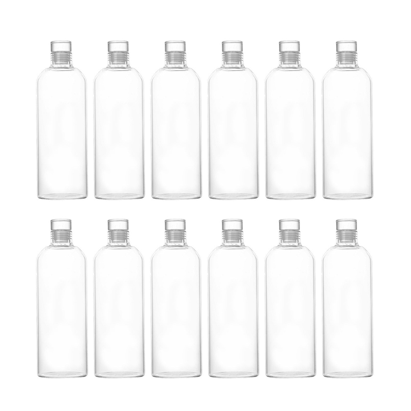 1 Litre Deluxe Café Series Borosilicate Glass Bottle 12 Pack — Green ...