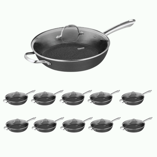 Iron Die Cast Frying Pan with Glass Lid 30 x 8cm