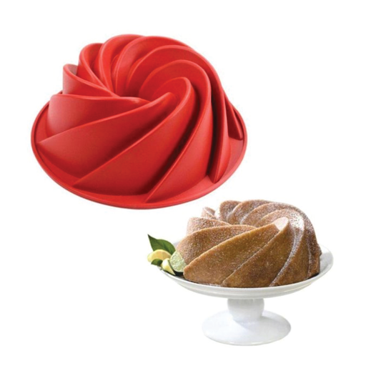 3D Large Spiral Shape Silicone Bundt Cake Pan 10 inch Bread Bakeware Mold  Baking Tools Cyclone Shape Cake Mould DIY Baking Tool